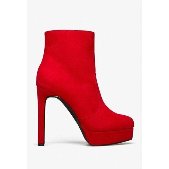 NIB Faux Suede Platform Stilleto Booties - Picture 3 of 7